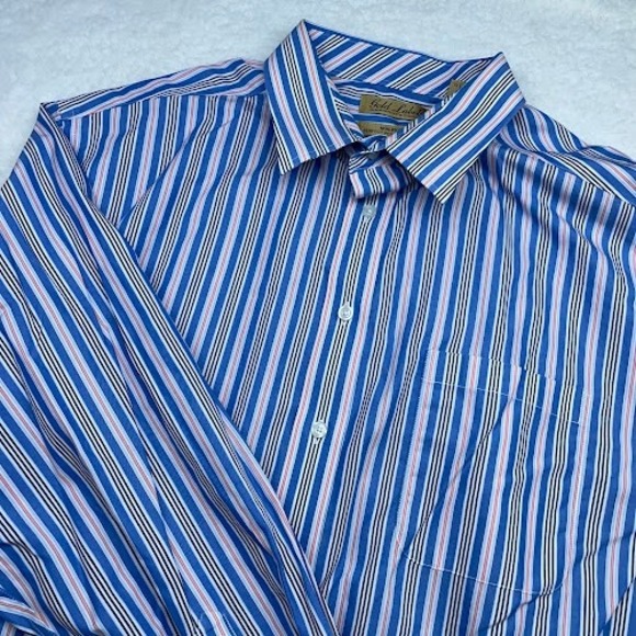 Roundtree and Yorke Gold Label Button up Shirt mens 2XL XXL Non iron Long sleeve - Picture 1 of 9